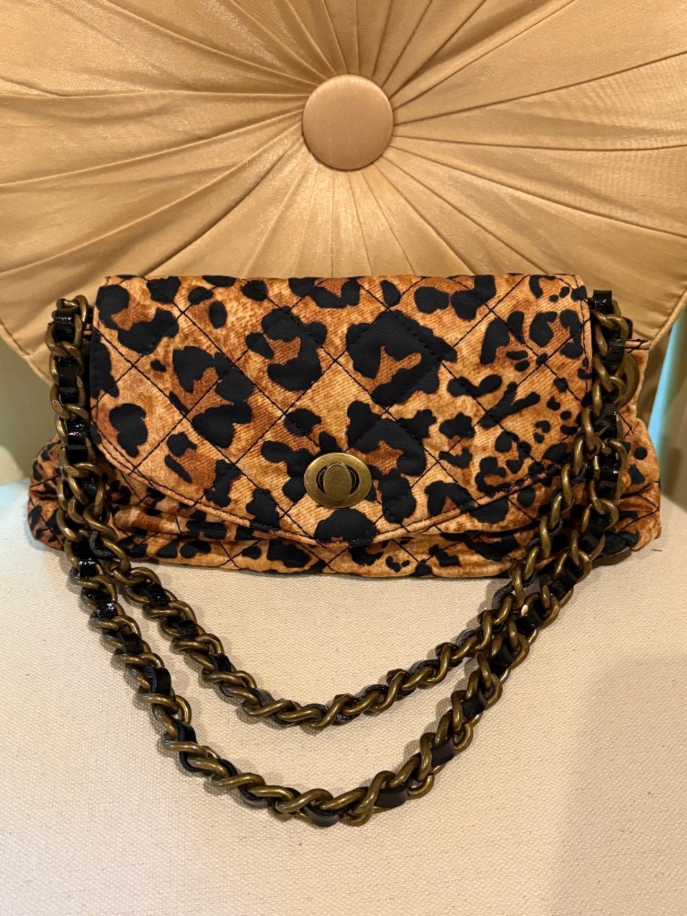 TALBOTS Quilted Animal Print Tote or Shoulder Bag